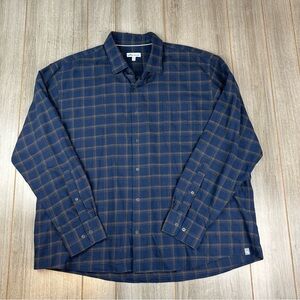 Peter Millar Shirt XXL 2XL Lightweight Flannel Plaid Untucked Mountainside Blue